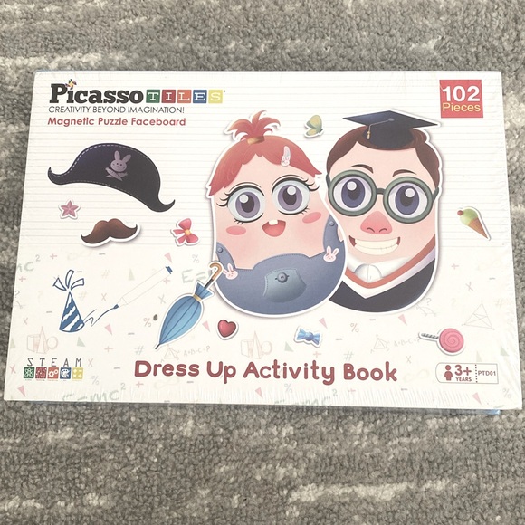 Picasso Tiles Magnetic Puzzle Faceboard Dress Up Activity Book - Picture 1 of 2